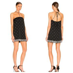 L'Academie Nolor Mini T-strap front Dress In Black Size M